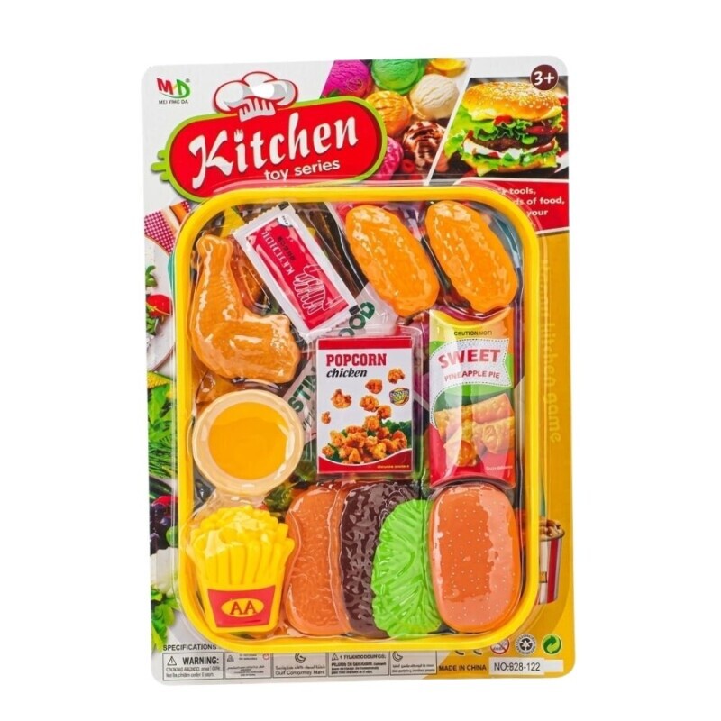 Plastové jídlo pro děti Fast food (64/bal 128/krt)