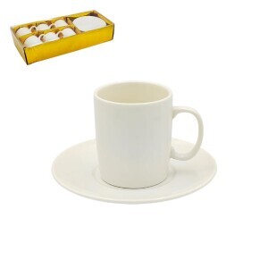 Set hrnek keramický s podšálkem 6*90ml (24/krt)