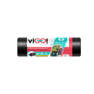 viGO! Pytel odpad. S uchy LDPE 80l/10ks Black (9/krt)