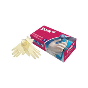 York Rukavice jednorázové 100ks Latex S (10/krt)