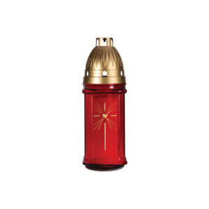 Bispol Svíčka hřbitovní sklo 3004 Red (9/bal)