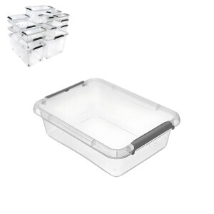 Úložný box+víkem průhl. 6,5L(5/krt)