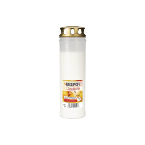 Bispol Svíčka hřbitovní olejová s víčkem Requiem 7dni/540g White (20/bal)