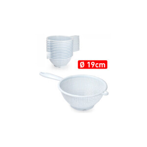 P.Forte Cedník plast s rukojetí 19cm White (12/bal)