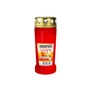 Bispol Svíčka hřbitovní olejová s víčkem Requiem 4dni/260g Red (16/bal)