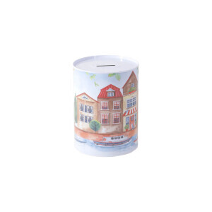 Pokladnička plechová 10*15cm Village (6/bal 48/krt)