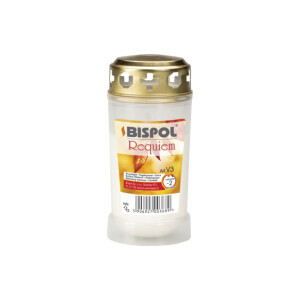 Bispol Svíčka hřbitovní olejová s víčkem Requiem 2dni/140g White (18/krt)