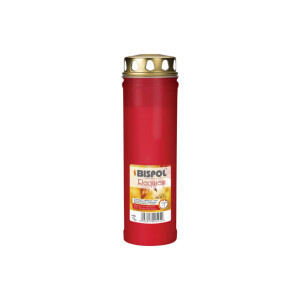 Bispol Svíčka hřbitovní olejová s víčkem Requiem 7dni/540g Red (20/bal)