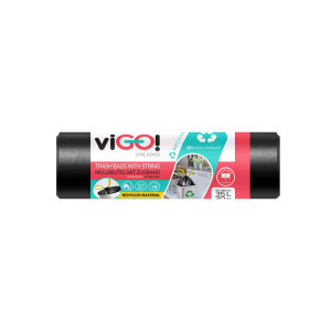 viGO! Pytel odpad. Zatahovací LDPE 35l/30ks Black (15/krt)