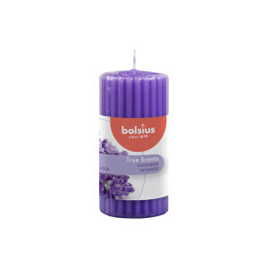 Bolsius Svíčka Pillar Ribbed 120/58mm True Scents Lavender (6/krt)