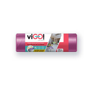 viGO! Pytel odpad. Zatahovací LDPE 35l/15ks Violet (15/krt)