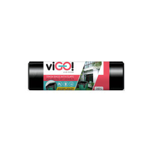 viGO! Pytel odpad. S uchy LDPE 160l/10ks Black (10/krt)