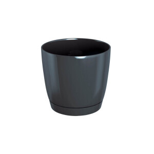 Květináč kulatý Coubi P s miskou 12cm grafit (10/bal 300/krt)