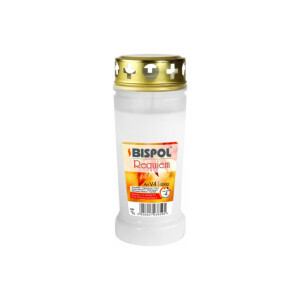 Bispol Svíčka hřbitovní olejová s víčkem Requiem 4dni/260g White (16/bal)
