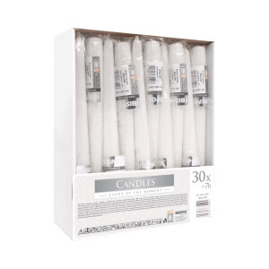 Bispol Svíčka stolní S30-1 Nometalic White (30/krt)