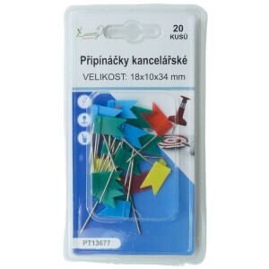 Připínáčky kancelářské 20ks vlajka (24/bal 288/krt)