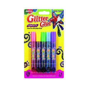 Amos Lepidlo glitrové 5*10,5ml s konfetami (12/bal 192/krt)