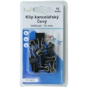 Klip kancelářský Black 15mm/15ks (24/bal 288/krt)