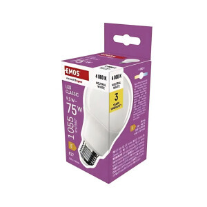 Emos Žárovka LED CLS A60, 9,5W E27 NW (10/bal 20/krt)