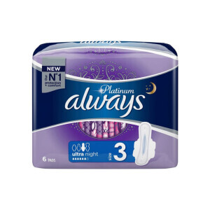 Always Vložky Ultra Platinum Night 6ks (20/krt)