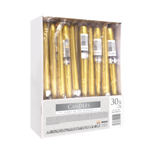 Bispol Svíčka stolní S30-1 Metalic Gold (30/krt)