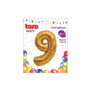 Balónky fóliový číslo 30cm '9' (48/krt)