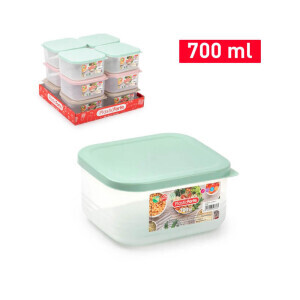 P.Forte Dóza plast Bento čtver. 700Ml Surt VRM(12/bal)