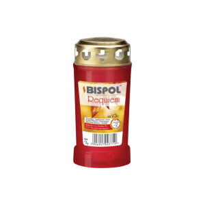 Bispol Svíčka hřbitovní olejová s víčkem Requiem 2dni/140g Red (18/bal)