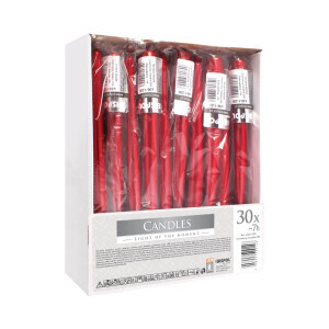 Bispol Svíčka stolní S30-1 Metalic Red (30/krt)