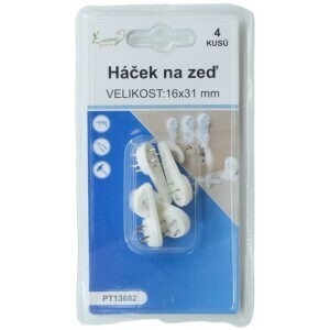 Háček na zeď 3cm/4ks (24/bal 288/krt)