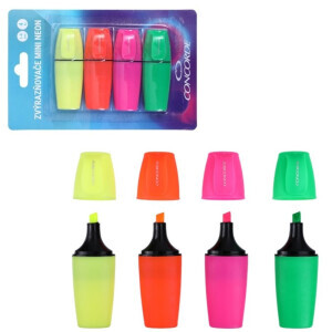 Concorde Sada zvýrazňovačů Mini Neon 4ks (12/bal 240/krt)