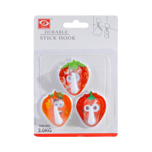Háček samolepicí 3ks Vegetables (12/bal 300/krt)