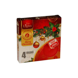 Admit Svíčka čajová Maxi 4ks Merry Christmas (10/bal)