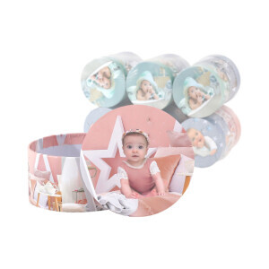 Dárková krabice kulatá 10,8*5,2cm Baby (12/bal 216/krt)