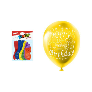 MFP Balónky 12ks ''M'' Happy Birtday (12/bal 144/krt)