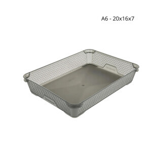 Mini košík A6 šedá 20x16x7(10/krt)
