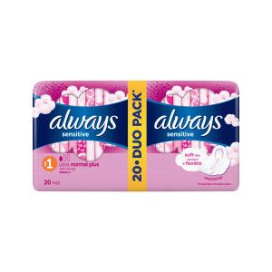 Always Vložky DUO Ultra Sensitive Normal 20ks (12/krt)