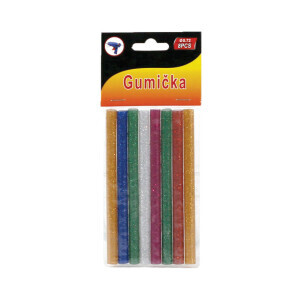 Tyčinky tavné s glitry 10*0,7cm/8ks (12/bal 288/krt)