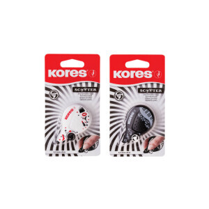 Kores Korekční páska Scooter 8m Black/White (10/bal 360/krt)