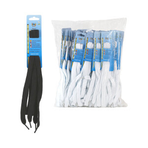 Tkaničky do bot 120cm plochý Black/White (36/bal 720/krt)