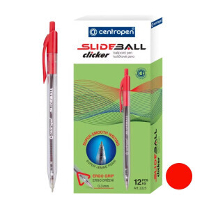 Centropen Popisovač Slideball clicker červený (12/bal 120/krt)
