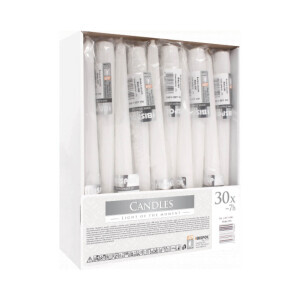 Bispol Svíčka stolní S30-1 Metalic White (30/krt)