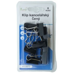 Klip kancelářský Black 25mm/8ks (24/bal 288/krt)