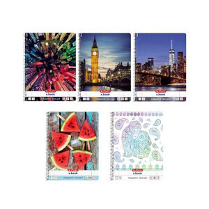 Herlitz Spirálový blok A4/80 linka mix (5/bal 25/krt)