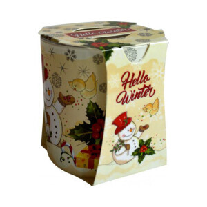 Admit Svíčka ve skle 90g Christmas Snowman (6/krt)