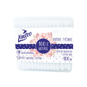 Linteo Vatové tyčinky papír. box 100ks (120/krt)