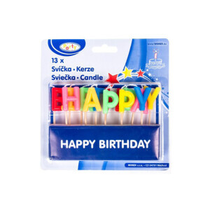 Dortová svíčka Happy Birthday (288/krt)