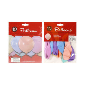 Balónky 10ks/12'' Pastel mix (12/bal 300/krt)