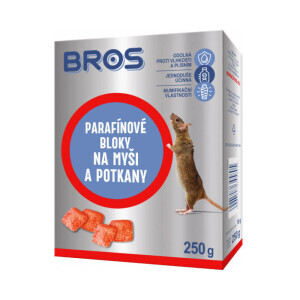 Bros 250g parafínové bloky na myši, krysy a potkany (12/krt)