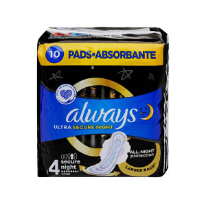 Always Vložky Ultra Secure Night S4 10ks (12/krt)